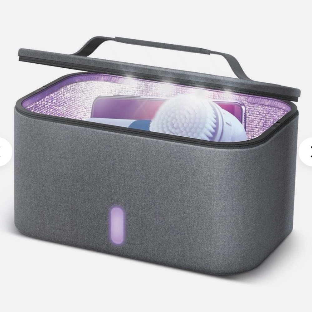 Vie Oli UV-C Portable Sanitizer Collapsible Home Bag Kills 99.9% Bacteria, Gray